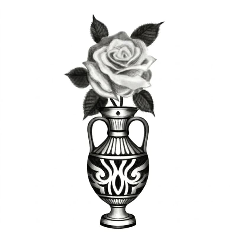 Jarron y rosa