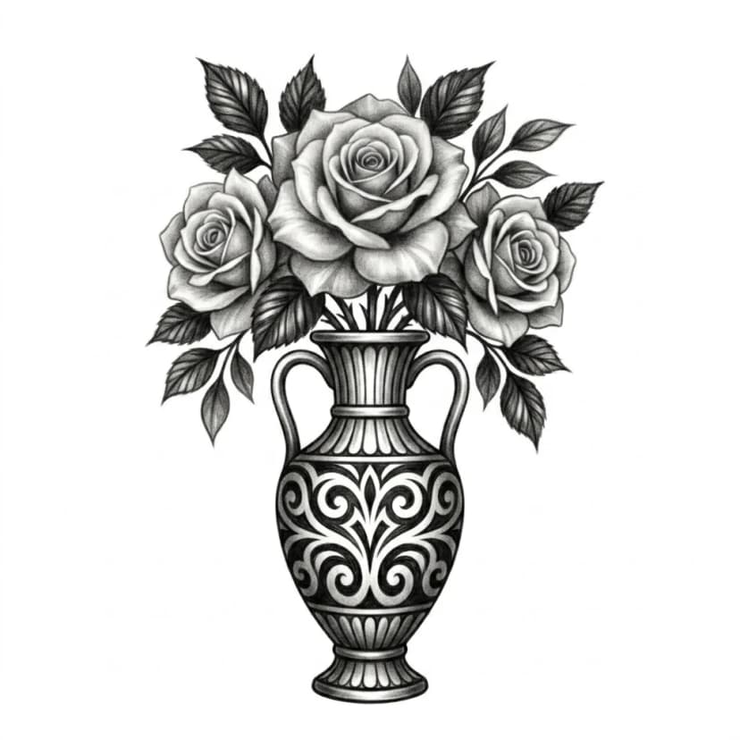 Jarron y rosas